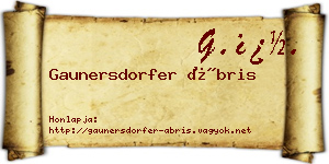 Gaunersdorfer Ábris névjegykártya